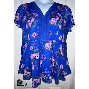 Torrid Peplum Floral Top sz 0